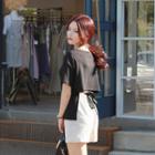 Short-sleeve Tie-waist Cutout-back T-shirt