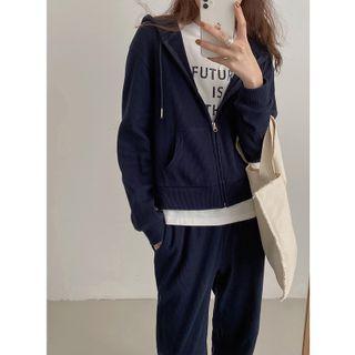 Set: Zip-up Hoodie + Straight-leg Sweatpants