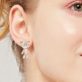 Rhinestone Bear Earring