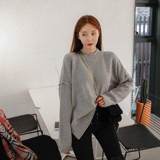 Wool Blend Drop-shoulder Sweater