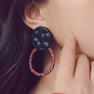 Plaid Hoop Earring