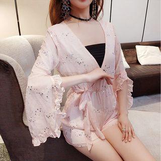 Chiffon 3/4-sleeve Playsuit