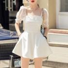 Short-sleeve Wide Leg Romper