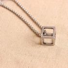 Stainless Steel Cube Pendant Necklace