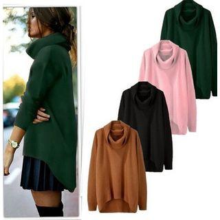 Cowl Neck Dip Back Sweater
