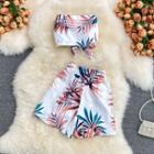 Set: Strapless Bikini Top + Swim Shorts (various Designs)