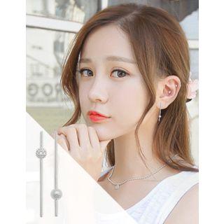 Rhinestone Metal Ball Drop Earrings