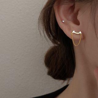 Chain Drop Sterling Silver Ear Stud