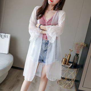 Chiffon Open Front Long Light Jacket