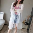 Chiffon Open Front Long Light Jacket