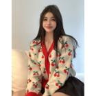 Cherry Cardigan Red - One Size