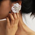 Faux Pearl Pvc Flower Earring
