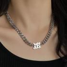 Pendant Chunky Stainless Steel Choker Silver - One Size