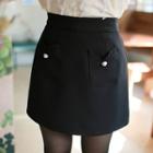 Inset Shorts Frilled Dual-pocket Miniskirt