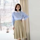 Pleat-front A-line Skirt