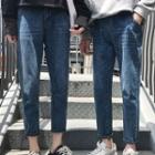 Couple Matching Straight-cut Wash Out Jeans