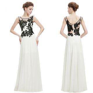 Sequined Sleeveless A-line Evening Gown
