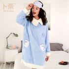 Pocket Fleece Long-sleeve Sleep Dress