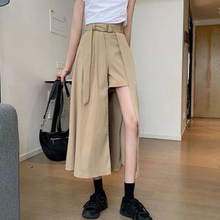 Mock Two-piece Skort Khaki - One Size