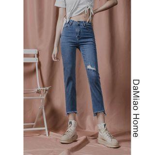 High-waist Slim-fit Ankle Jeans