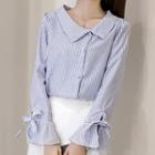 Striped Flared-sleeve Shirt