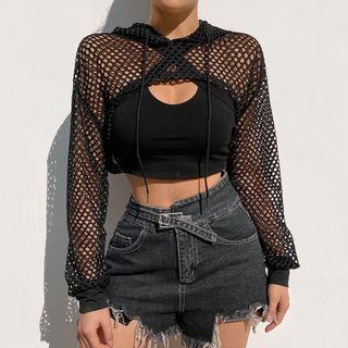 Mesh Crop Hoodie