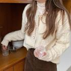 Cable-knit Cardigan / Long-sleeve Turtleneck T-shirt