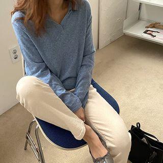 Cashmere Blend Knit Henley