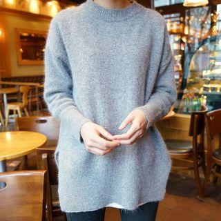 Plain Long Knit Pullover