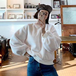 Boxy-fit Coral Fleece Pullover
