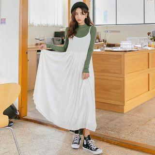 Plus Size Spaghetti-strap Pleated Dress