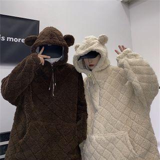 Quilted Fleece Bear Ear Hoodie