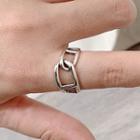 925 Sterling Silver Chained Ring Silver - One Size
