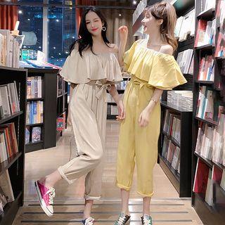 Cold Shoulder Crop Jumpsuit
