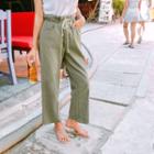 Drawcord-waist Loose-fit Cotton Pants