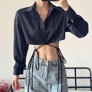 Pinstriped Crop Shirt