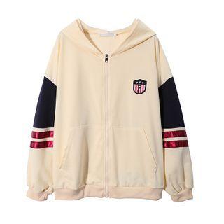 Badge Embroidered Zip Hoodie