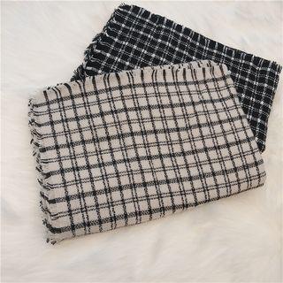 Frayed Check Scarf