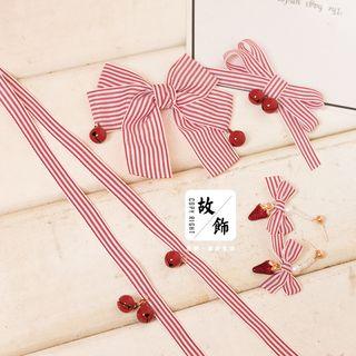 Striped Bow Hair Clip / Dangle Earring / Choker