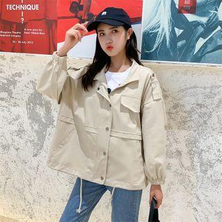 Buttoned Drawcord Jacket