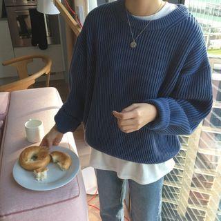 Round-neck Plain Over-sized Sweater