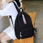 Contrast String Plain Oxford Cloth Backpack