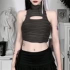 Ruched Cut-out Crop Tank Top
