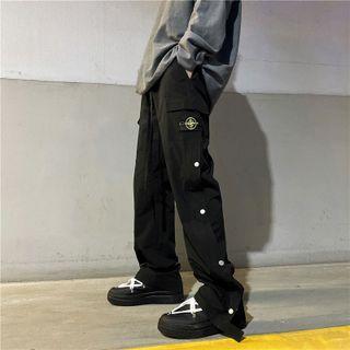 Side-button Loose Fit Pants