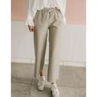 Drawcord Wool Blend Wide-leg Pants