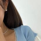 Plain Heart Earring Silver - One Size