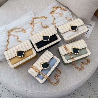 Woven Paneled Shoulder Bag