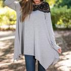 Long-sleeve Lace-panel Tunic