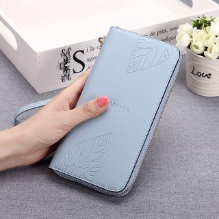 Faux-leather Embossed Long Wallet