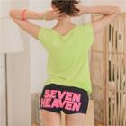 Drawstring-waist Lettering-back Hot Pants